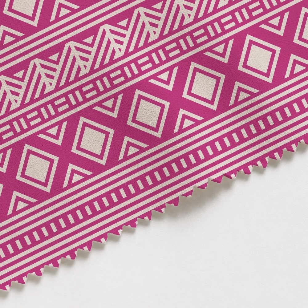 Magenta Tribal Stripes Suede Waterproof FR Fabric