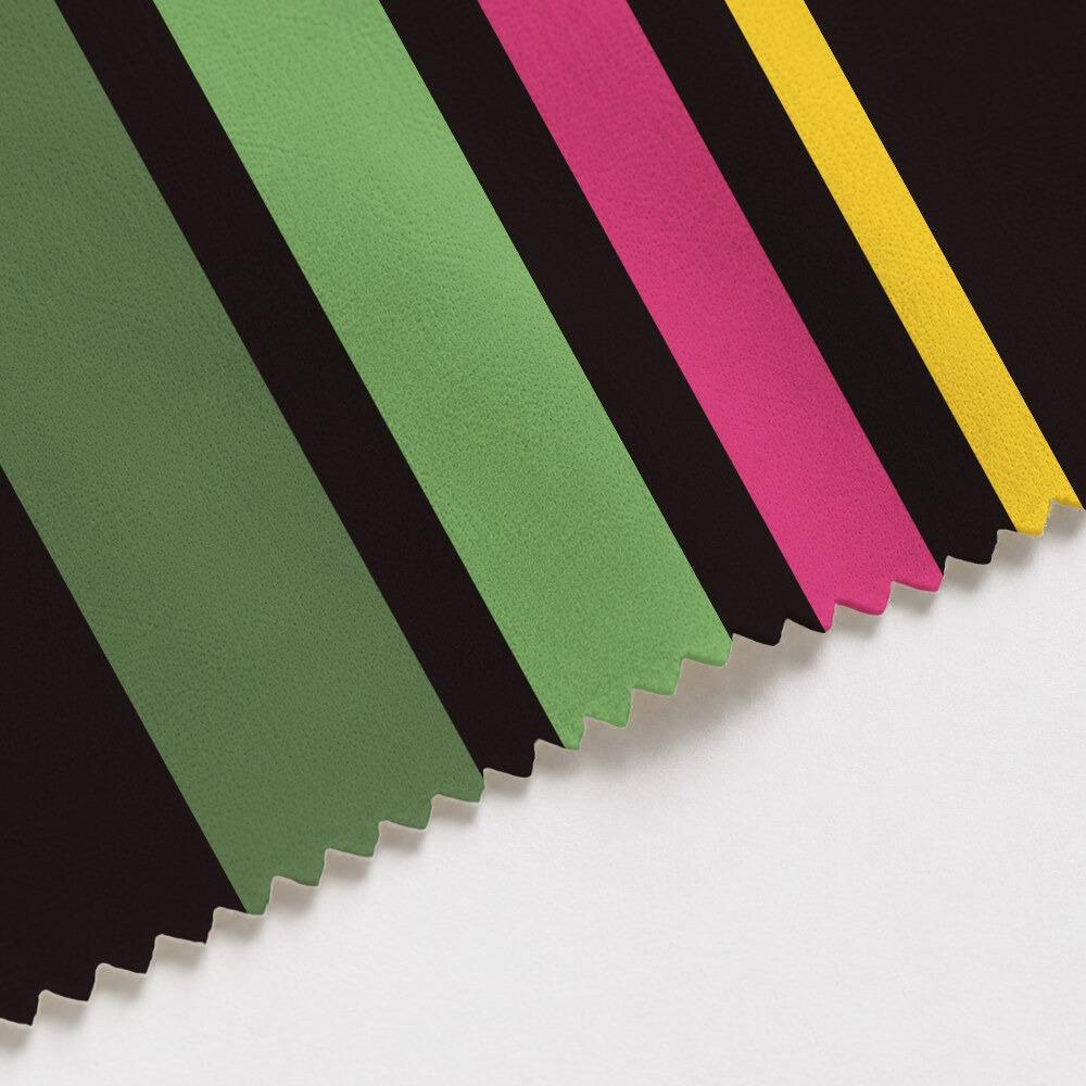 Black, Pink, Green and Yellow Stripe Suede Waterproof FR Fabric