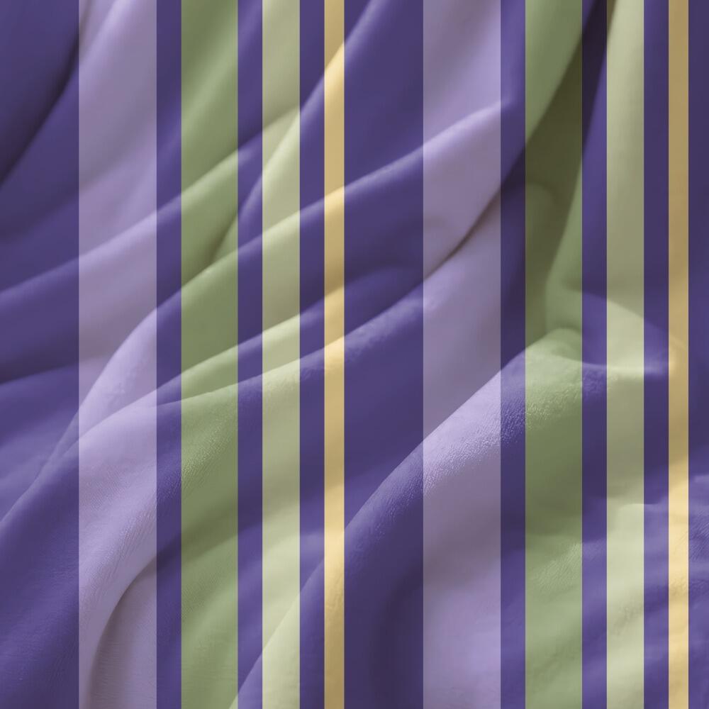 Purple and Green Stripe Luxury Velvet Fabric