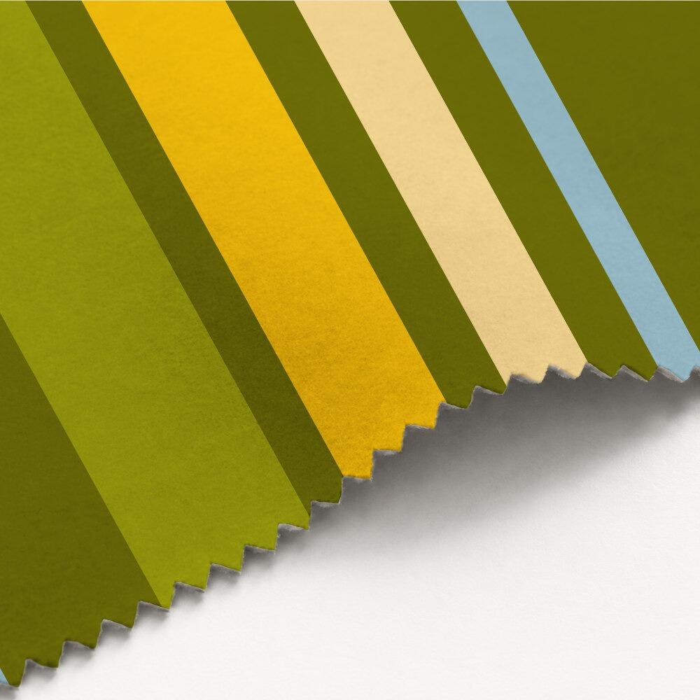 Green and Yellow Stripe Luxury Velvet Fabric