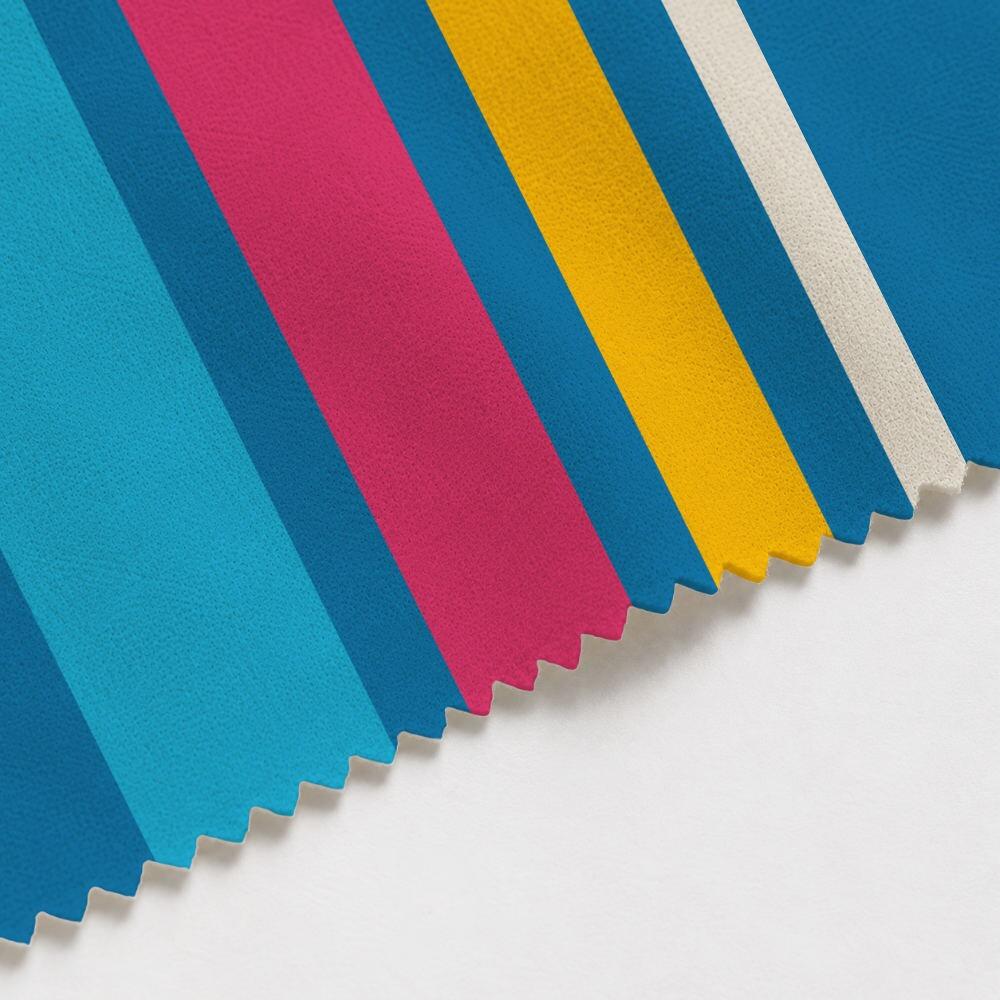 Bright Blue, Pink and Yellow Stripe Suede Waterproof FR Fabric