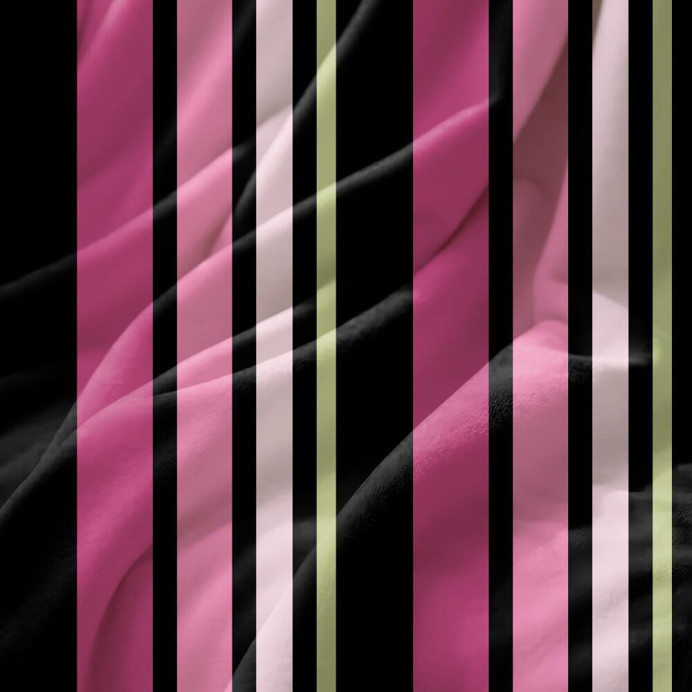 Black, Pink and Green Stripe Suede Waterproof FR Fabric