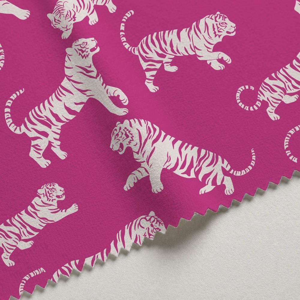 Magenta Tiger Tantrum Velvet Fire Retardant Fabric