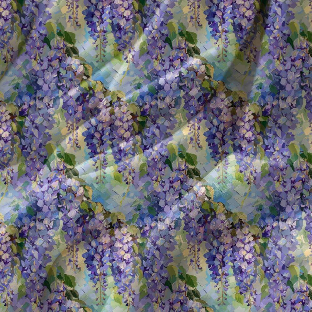 Violet Cascades Suede Waterproof FR Fabric