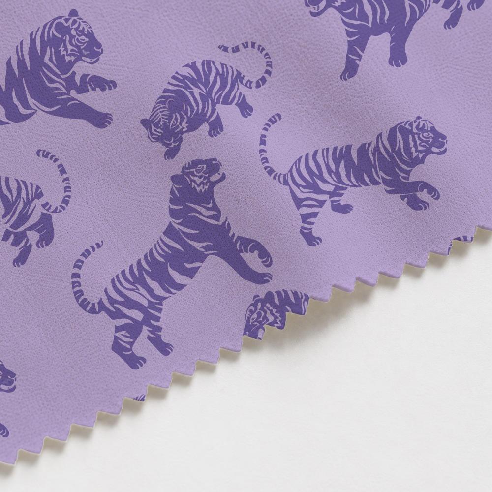 Purple Tiger Tantrum Suede Waterproof FR Fabric