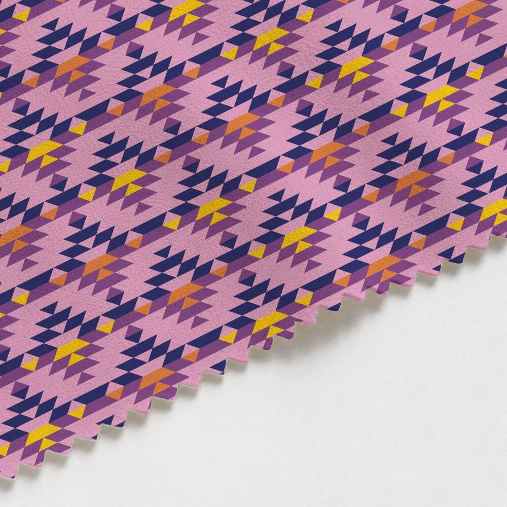 Pink Aztec Suede Waterproof FR Fabric