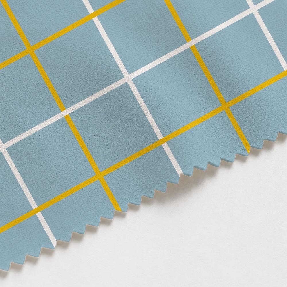 Blue and Yellow Check Suede Waterproof FR Fabric