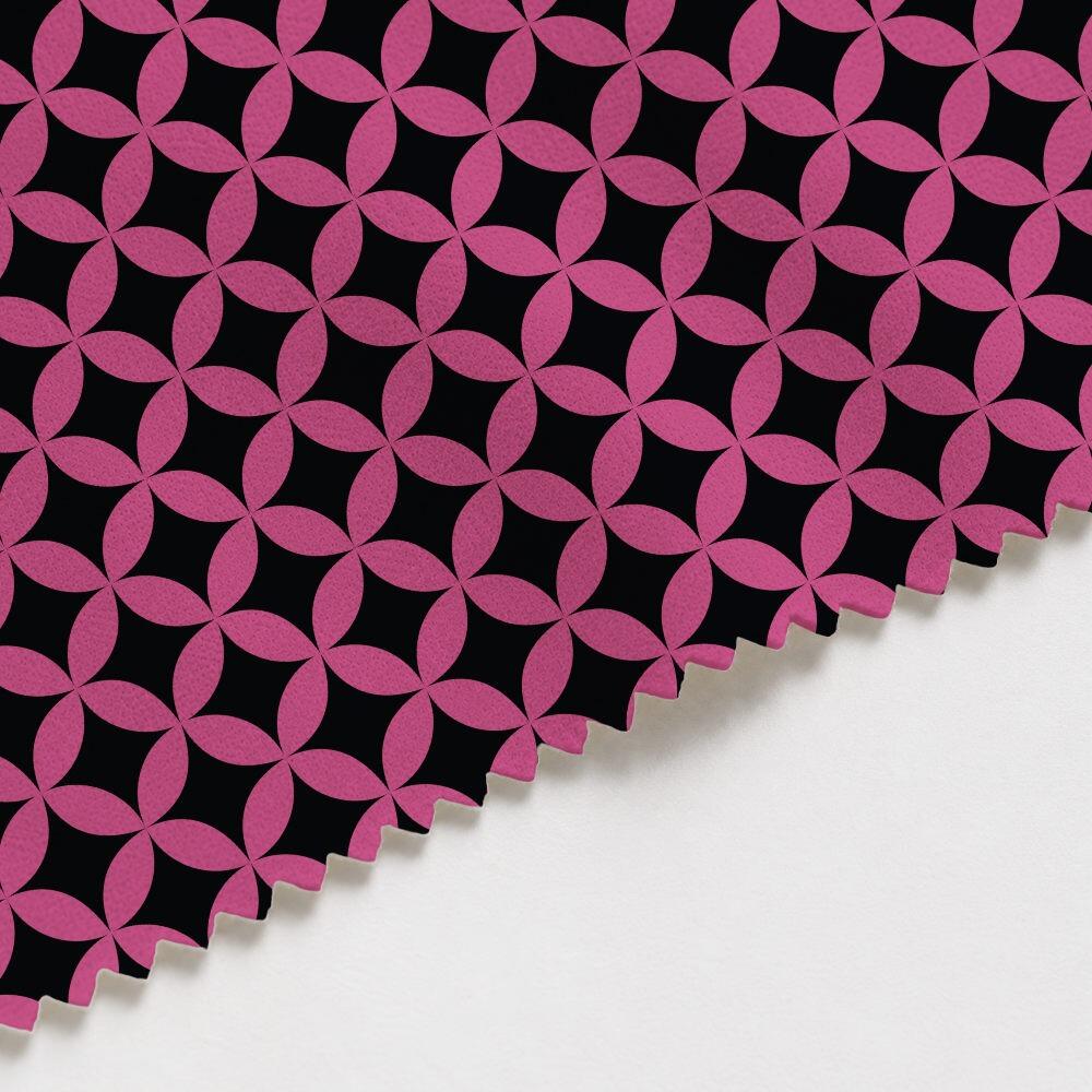 Pink Retro Circles Suede Waterproof FR Fabric