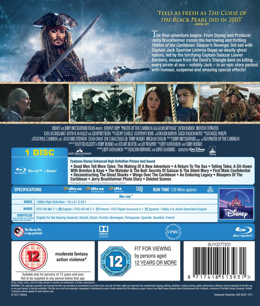 Pirates Of The Caribbean - Salazars Revenge Blu-Ray