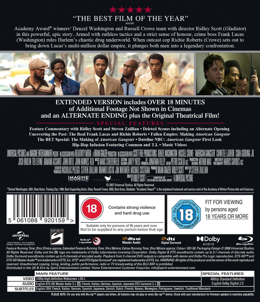 American Gangster Blu-Ray