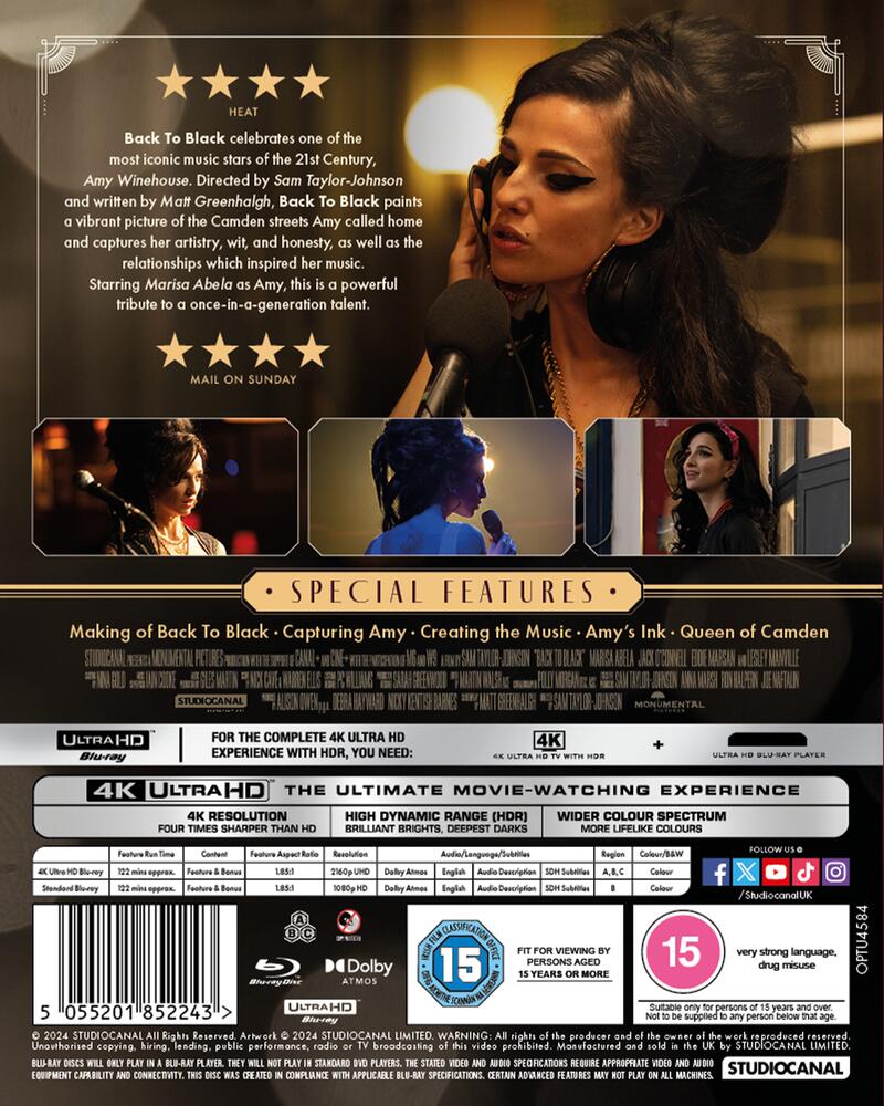 Amy Winehouse - Back To Black 4K Ultra HD + Blu-Ray
