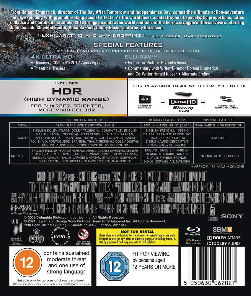2012 4K Ultra HD + Blu-Ray