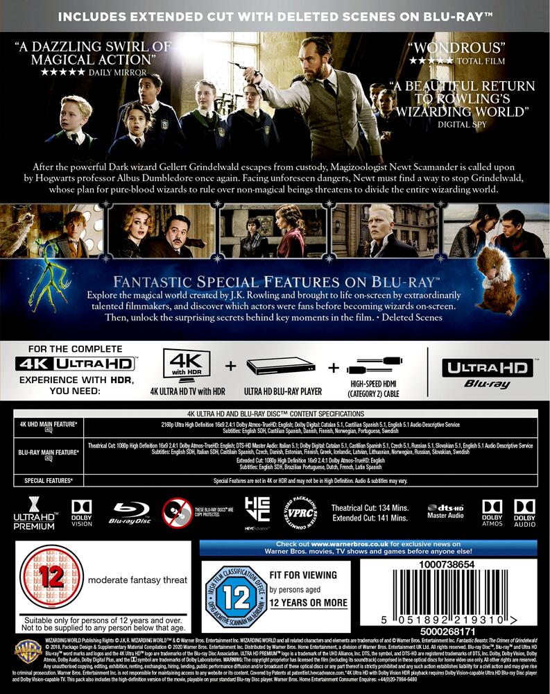 Fantastic Beasts 2 - The Crimes Of Grindelwald 4K Ultra HD