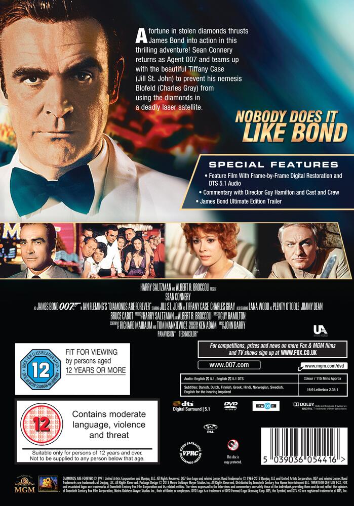 007 Bond - Diamonds Are Forever DVD