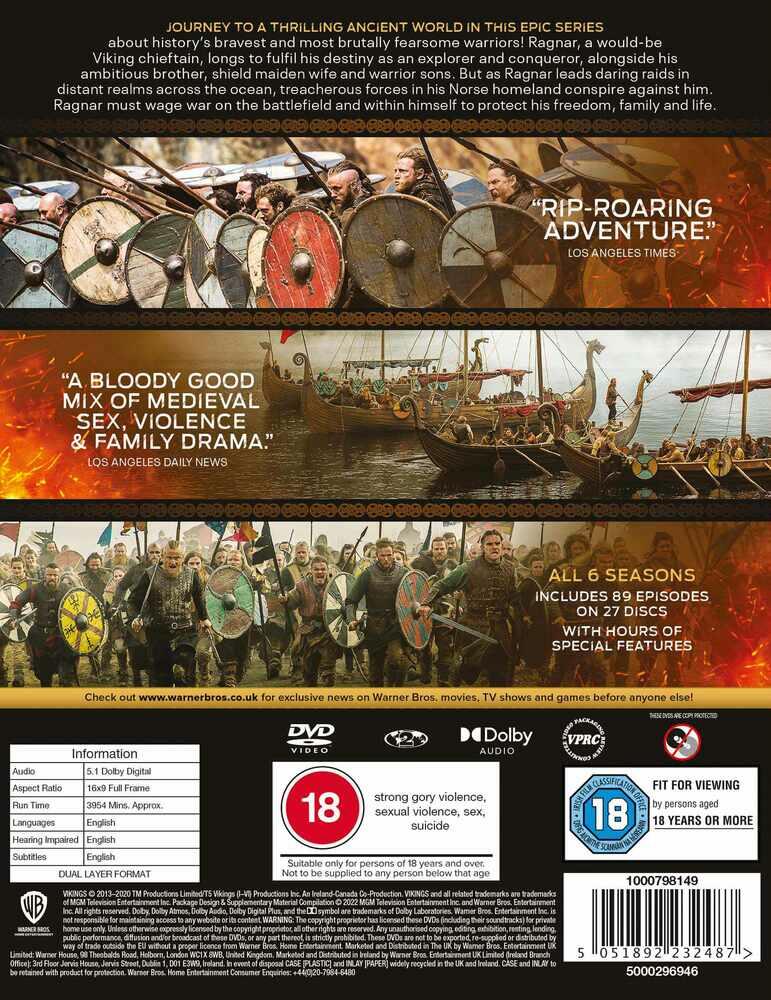 Vikings Seasons 1 to 6 Complete Collection DVD