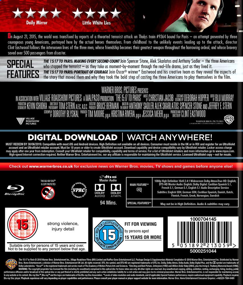 15:17 To Paris Blu-Ray