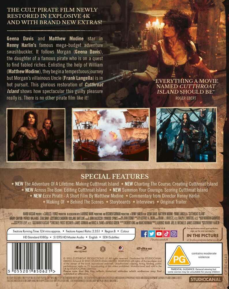 Cutthroat Island Blu-Ray