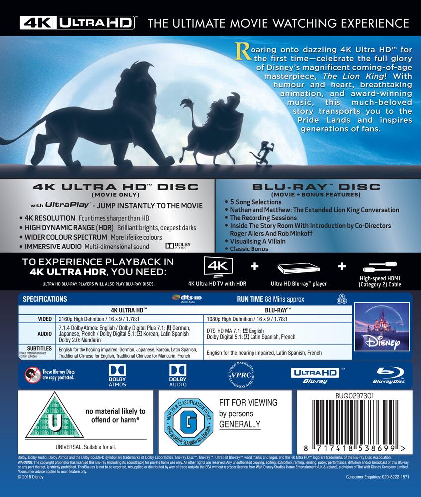 Lion King 4K Ultra HD + Blu-Ray