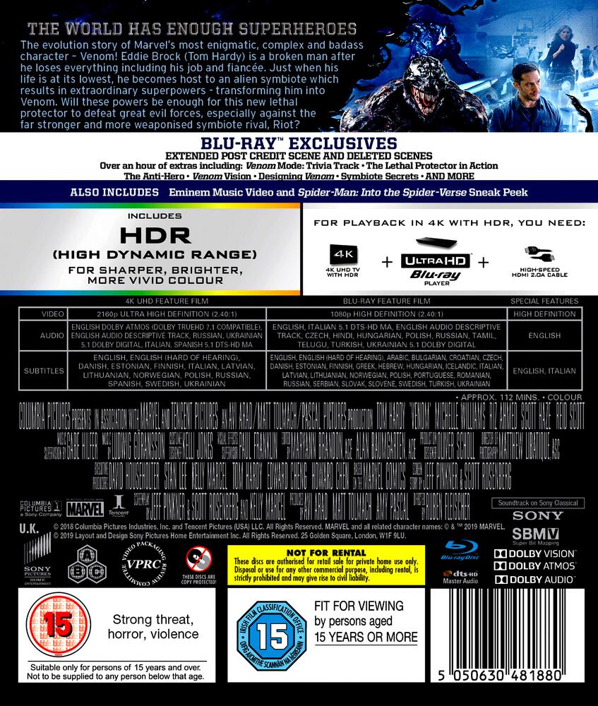 Venom 4K Ultra HD + Blu-Ray