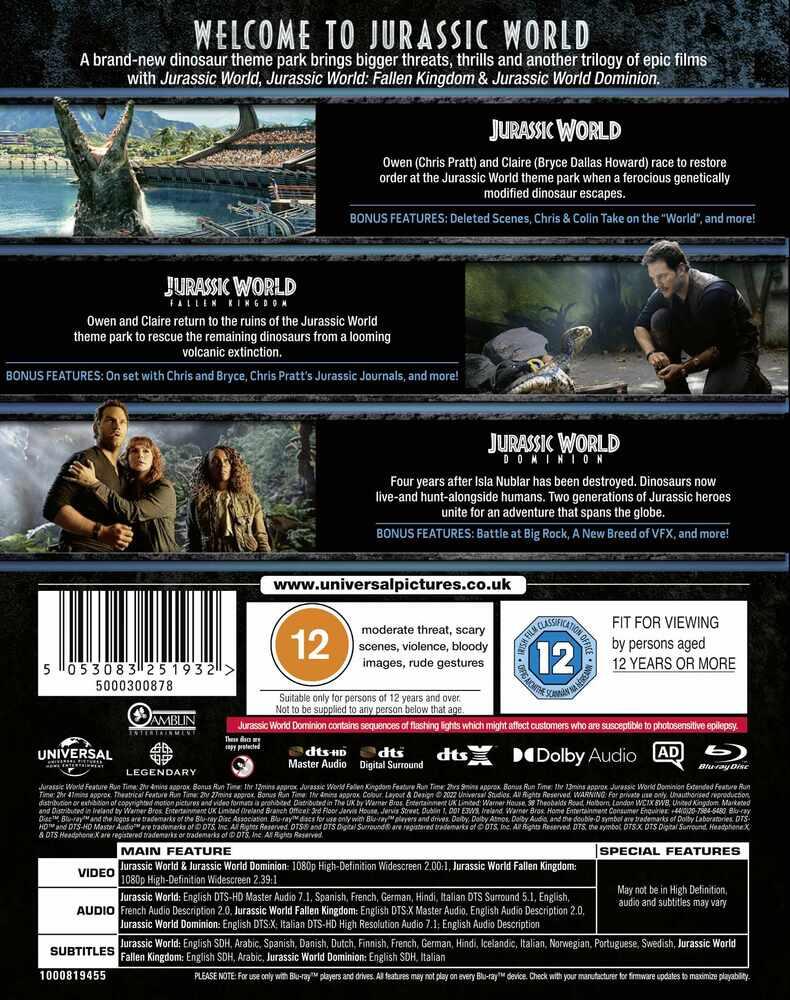 Jurassic World Trilogy Blu-Ray