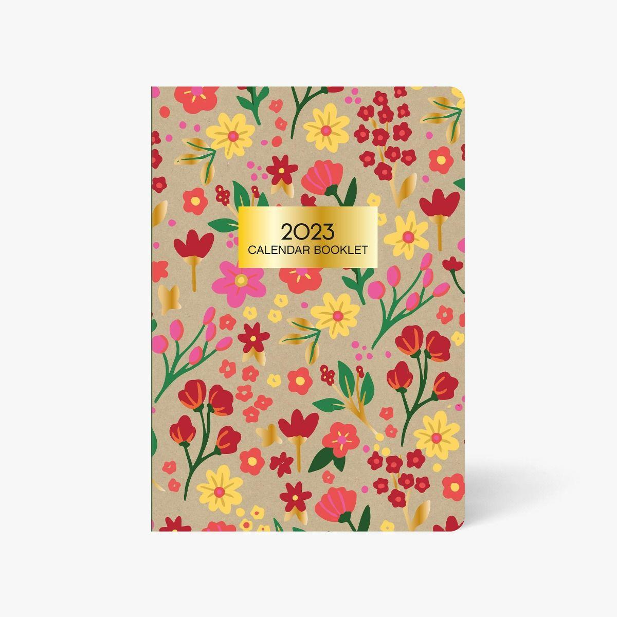 Kraft A5 Floral 2023 Calendar Booklet