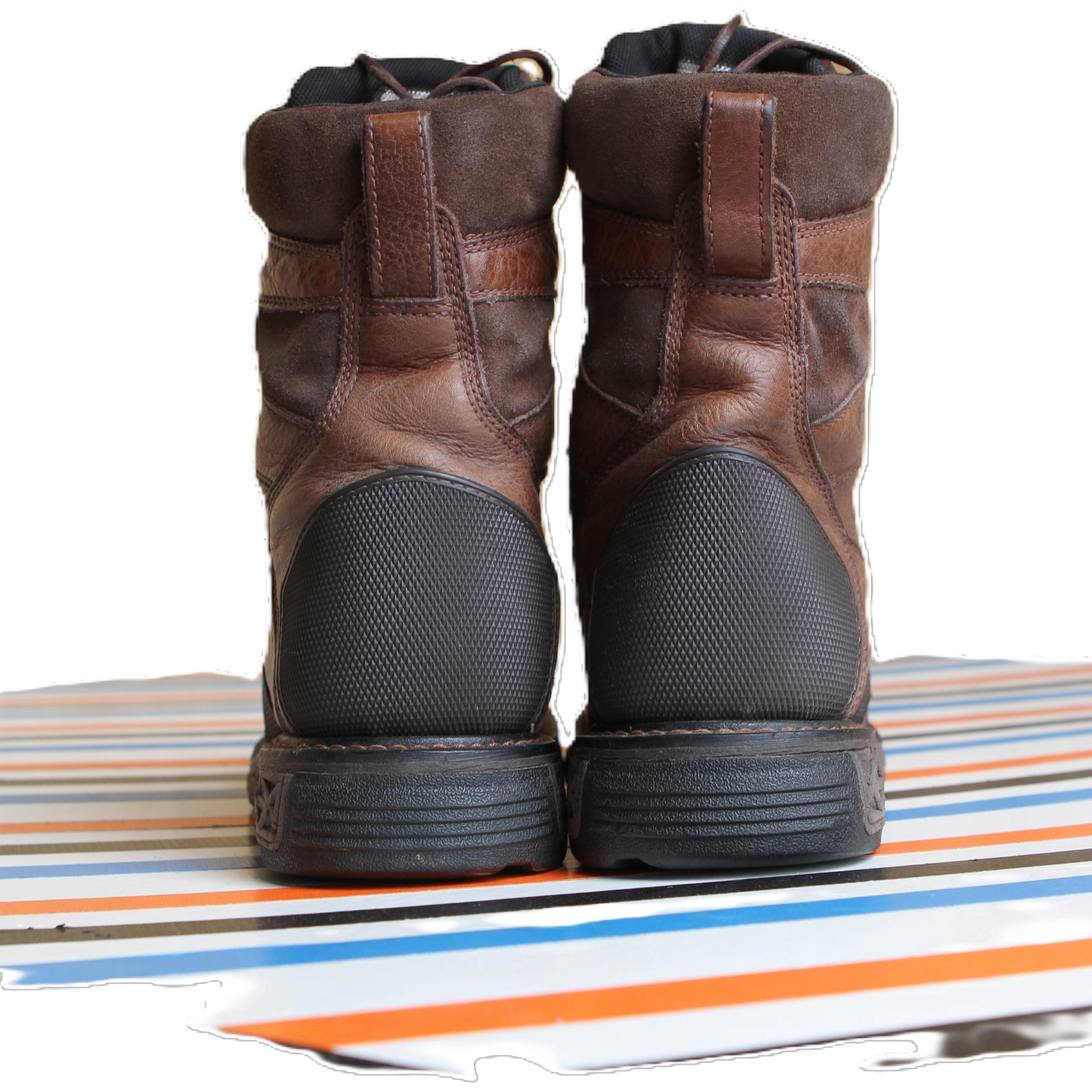 Tough Ariat Overdrive 8 inch square toe work boots- rear view