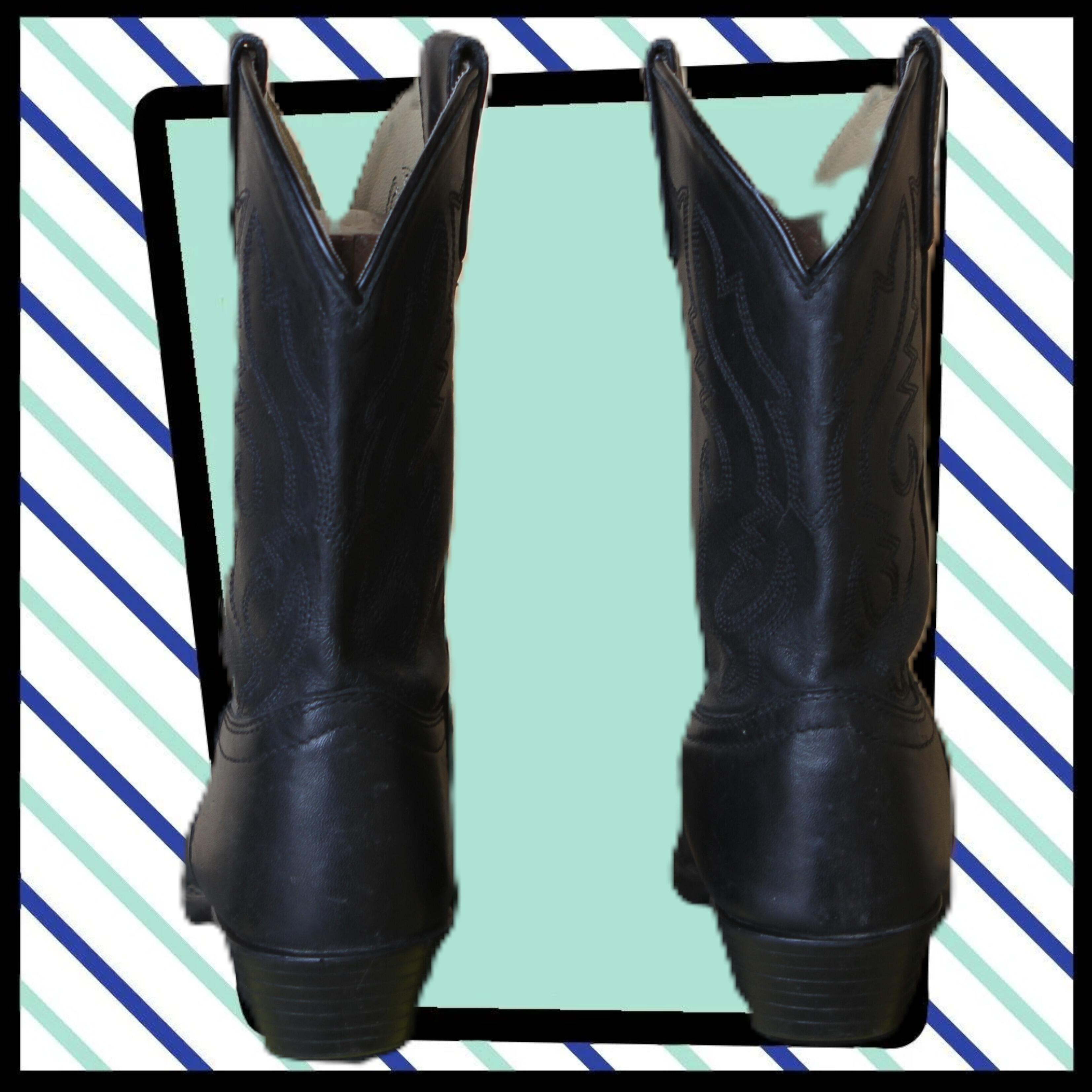 Great western/cowboy boot in black- rear