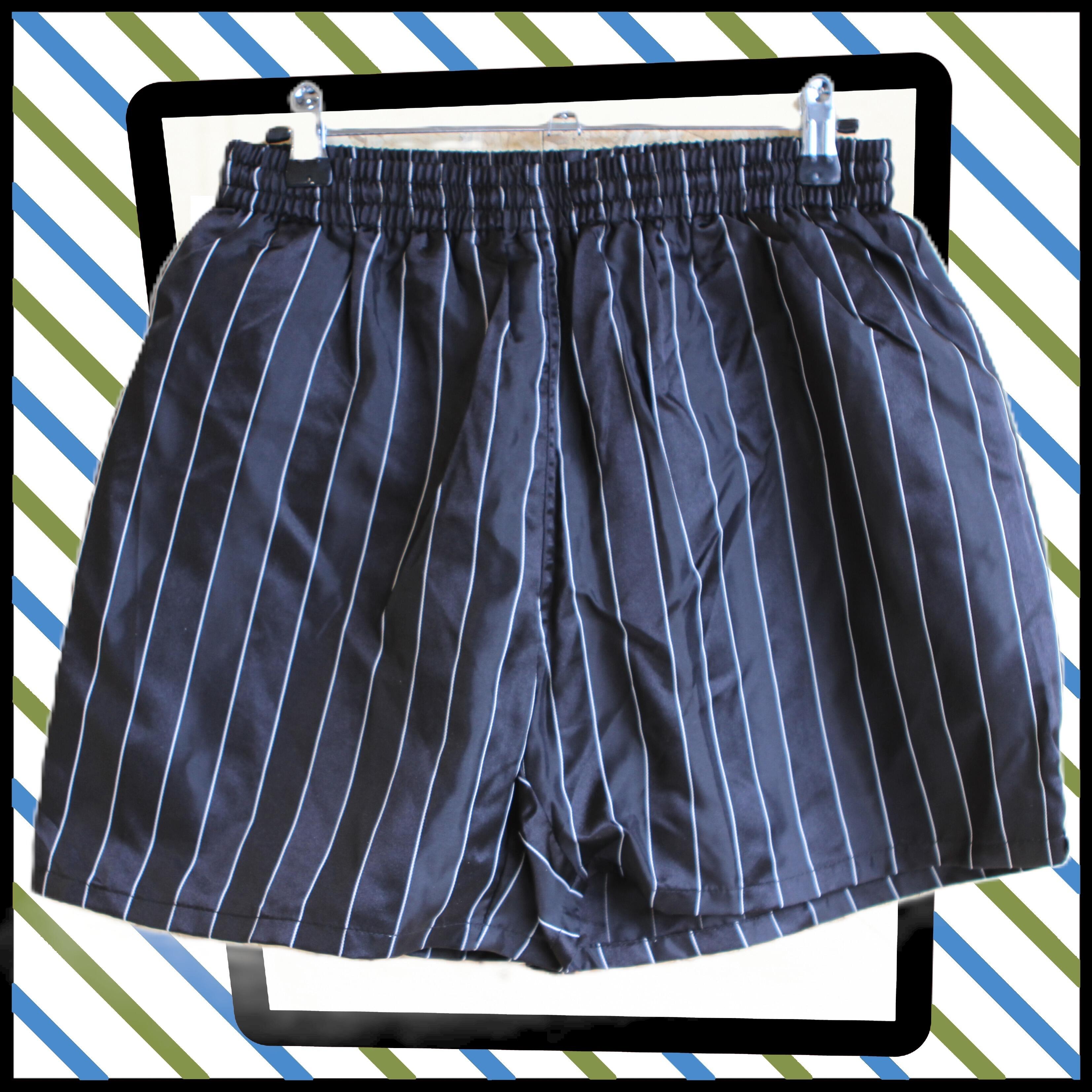cool pair of black pinstiped vintage shorts by rodeo