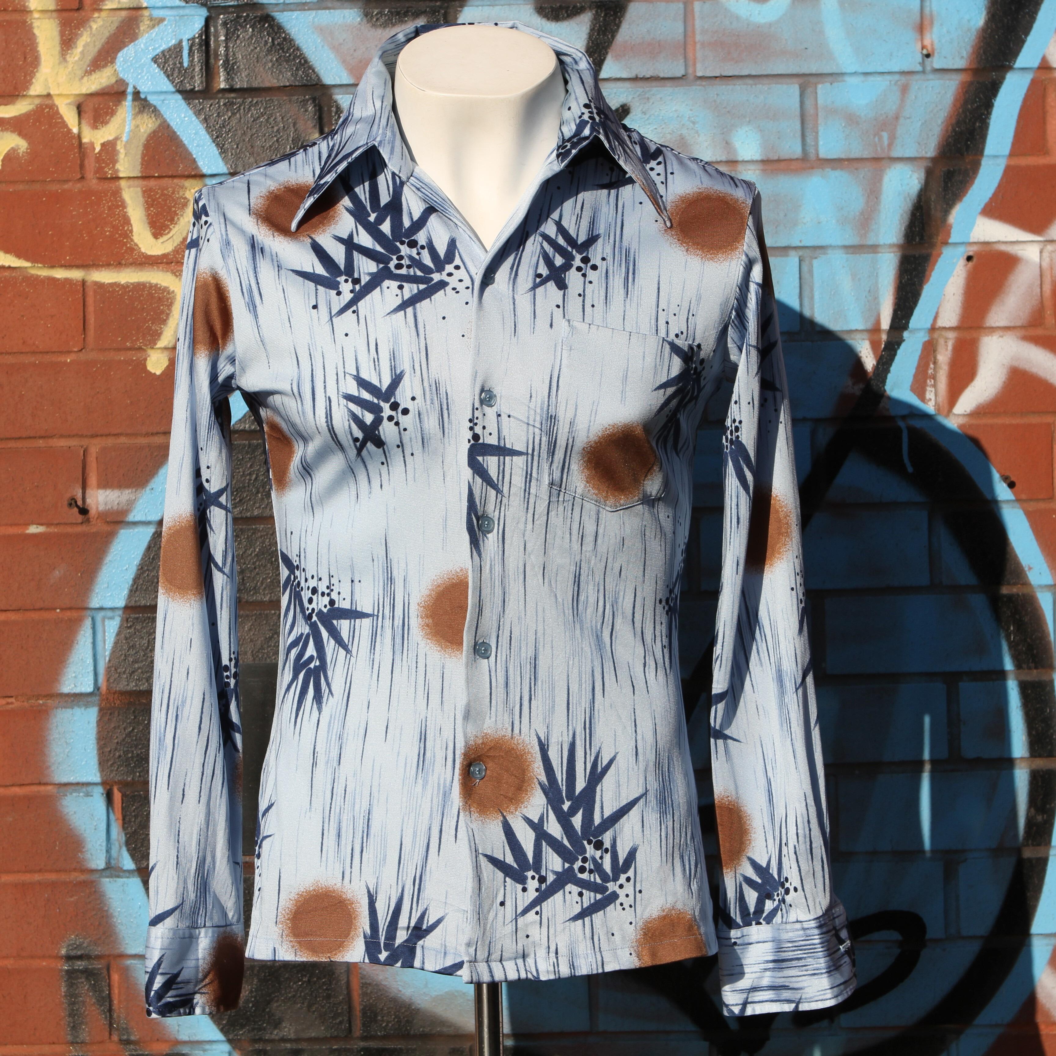 Fantastic, slinky, 70s, disco shirt front view