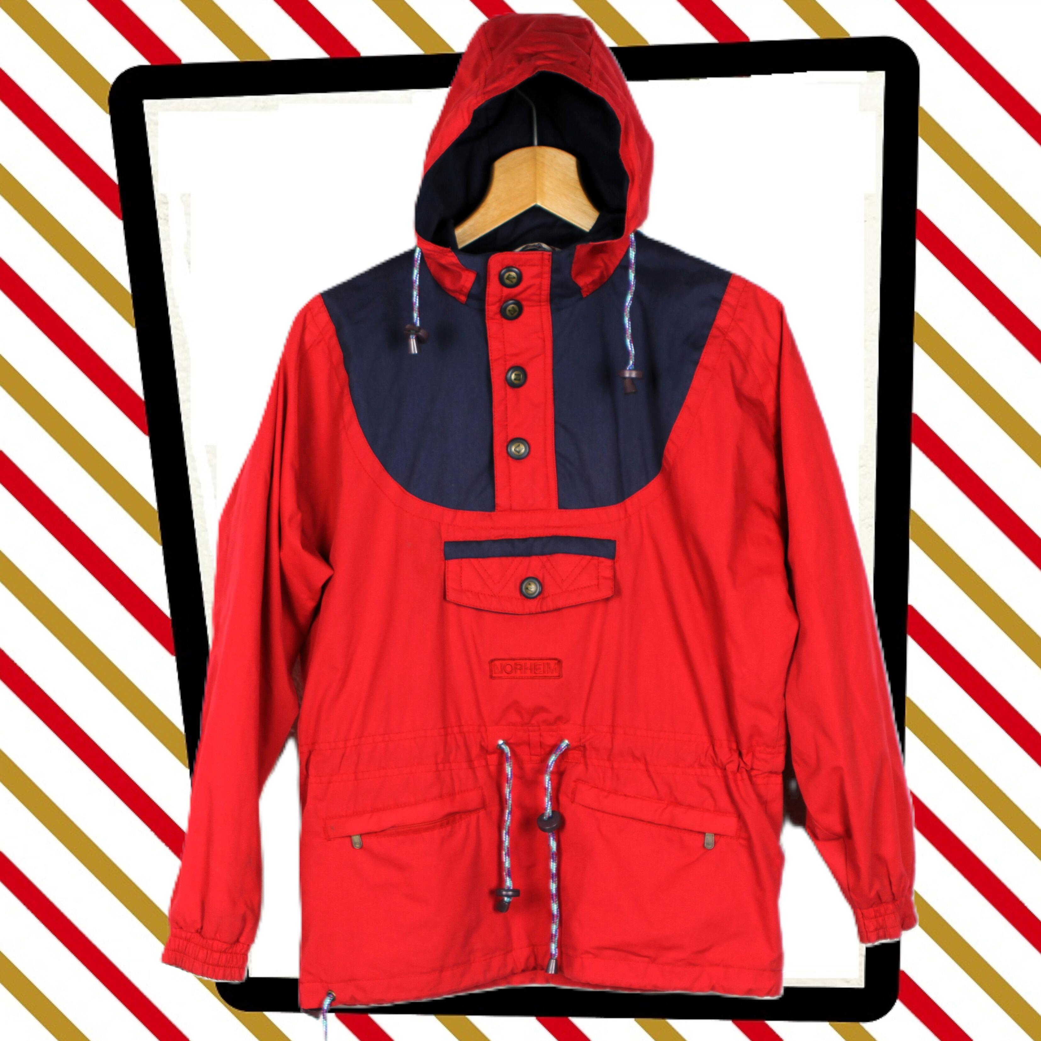 stylish vintage NORHEIM Pullover Smock Red Nordic Ski ANORAK