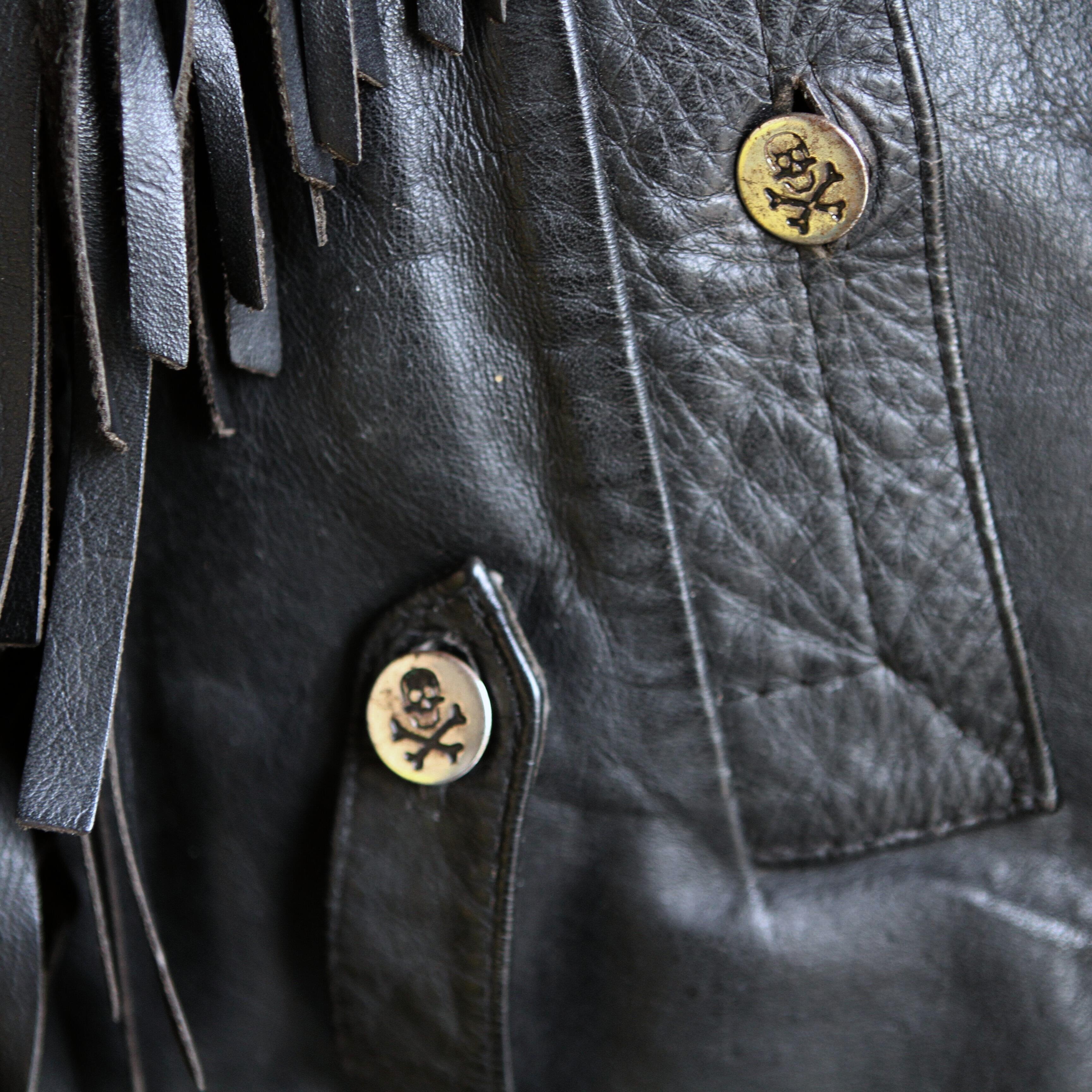 cool vintage La Rocka MexTex fringed western jacket- detail of branded button