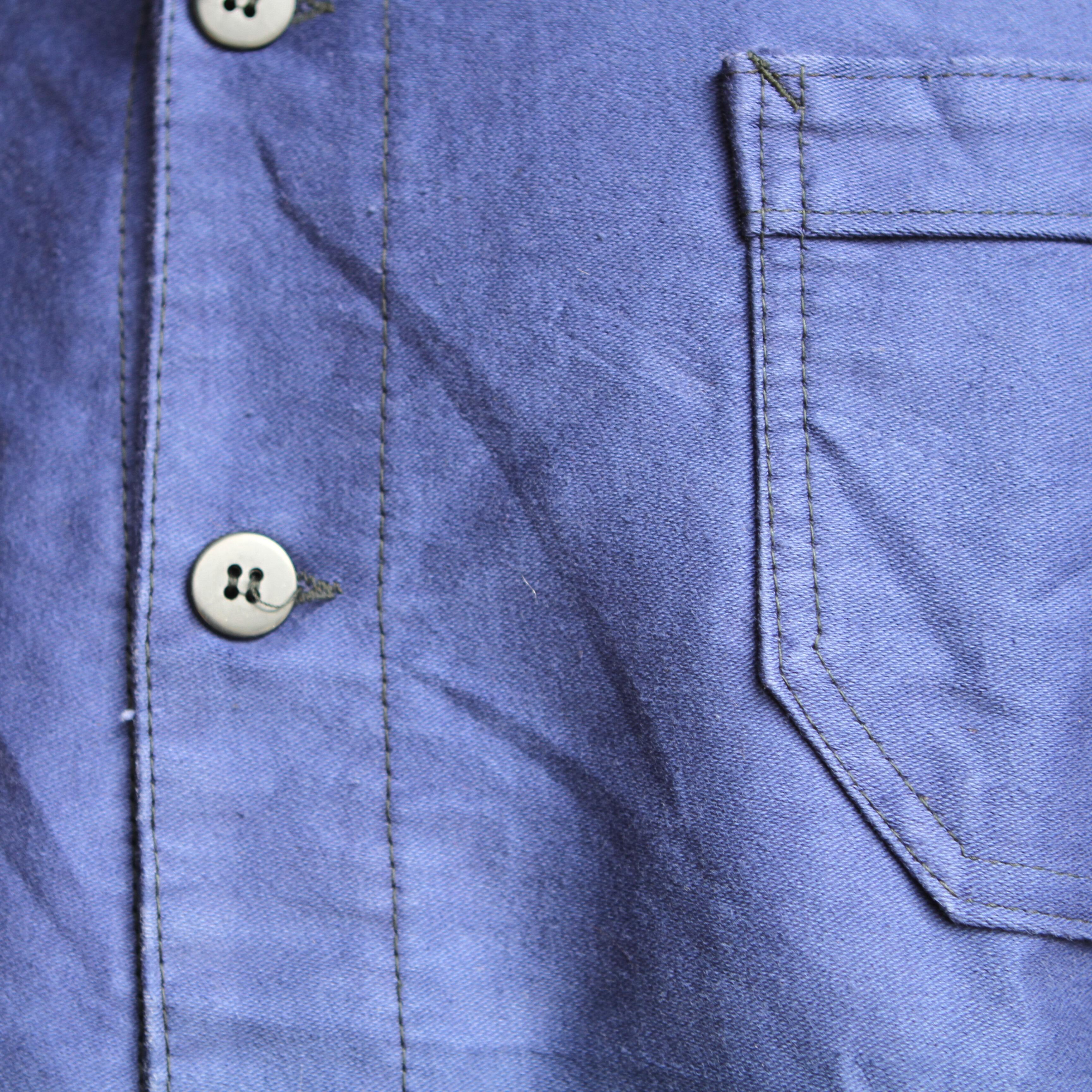 cool Vintage French Blue Workwear Chore JACKET- detail
