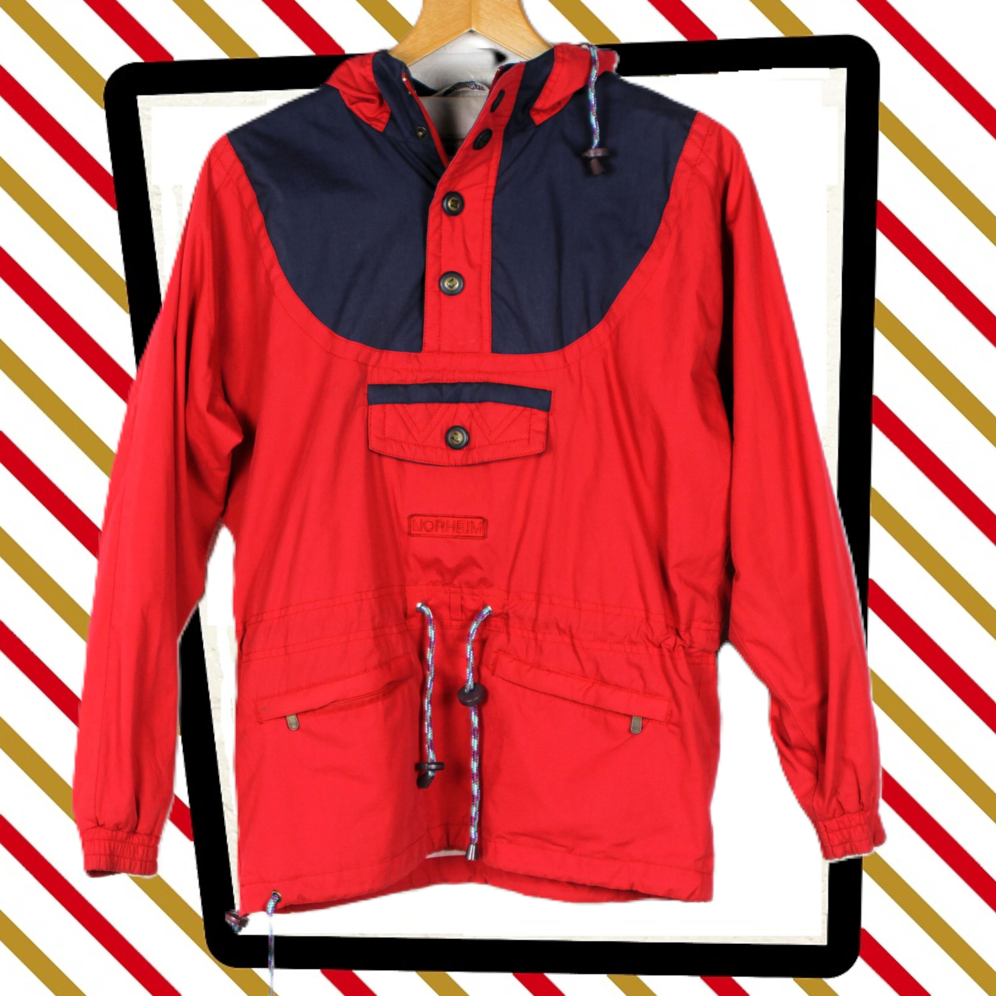stylish vintage NORHEIM Pullover Smock Red Nordic Ski ANORAK