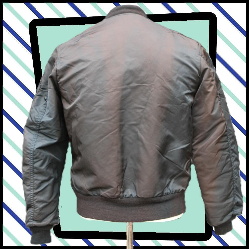 Vintage I Spiewak & Sons Intermediate Flying MA-1 Bomber Reversible JACKET in blue- rear view