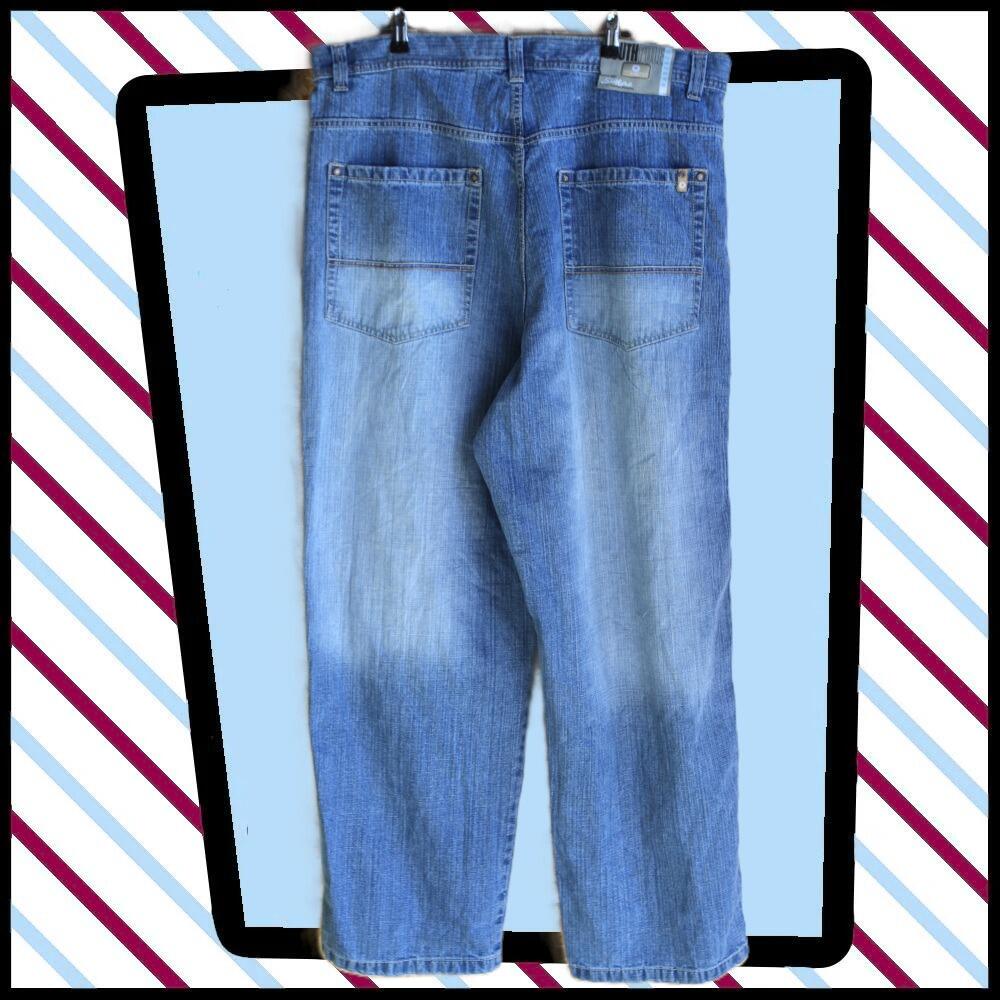 cool Southpole blue denim wide leg jean- rear view