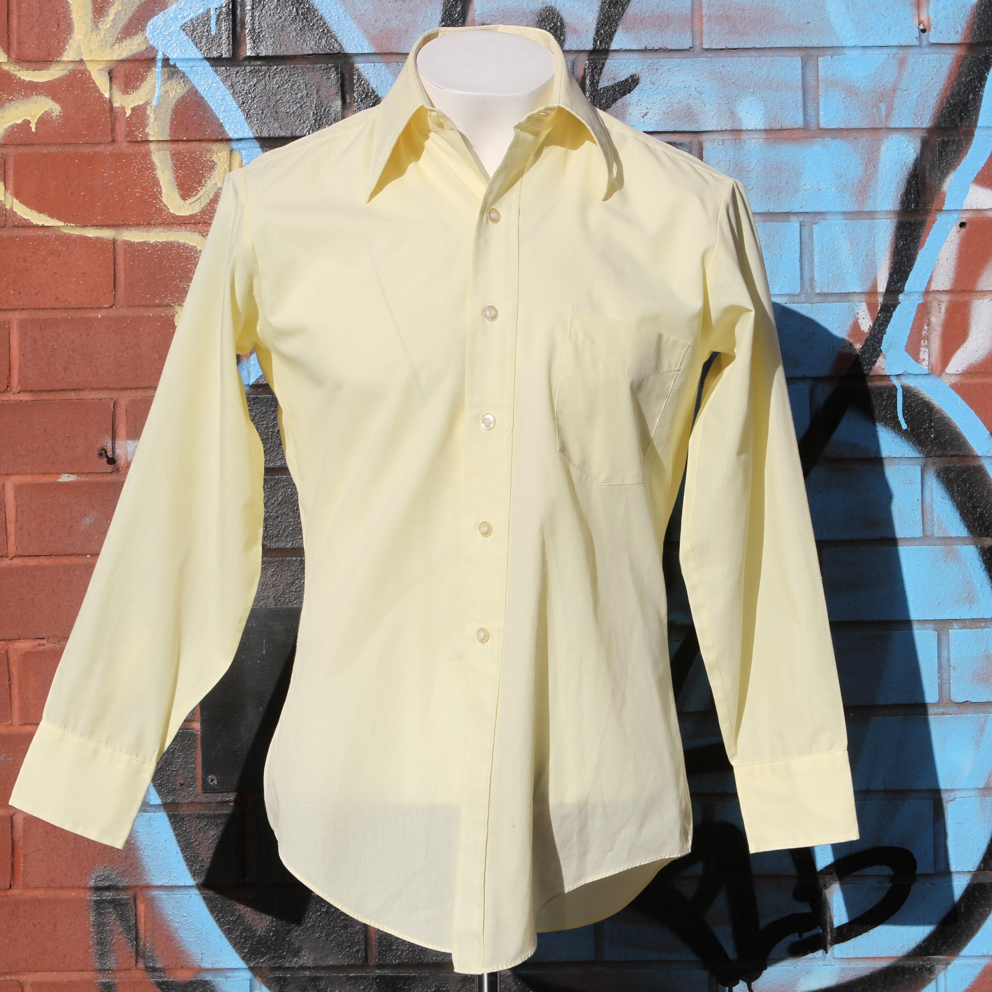 cool 1970s lemon yellow shirt front view