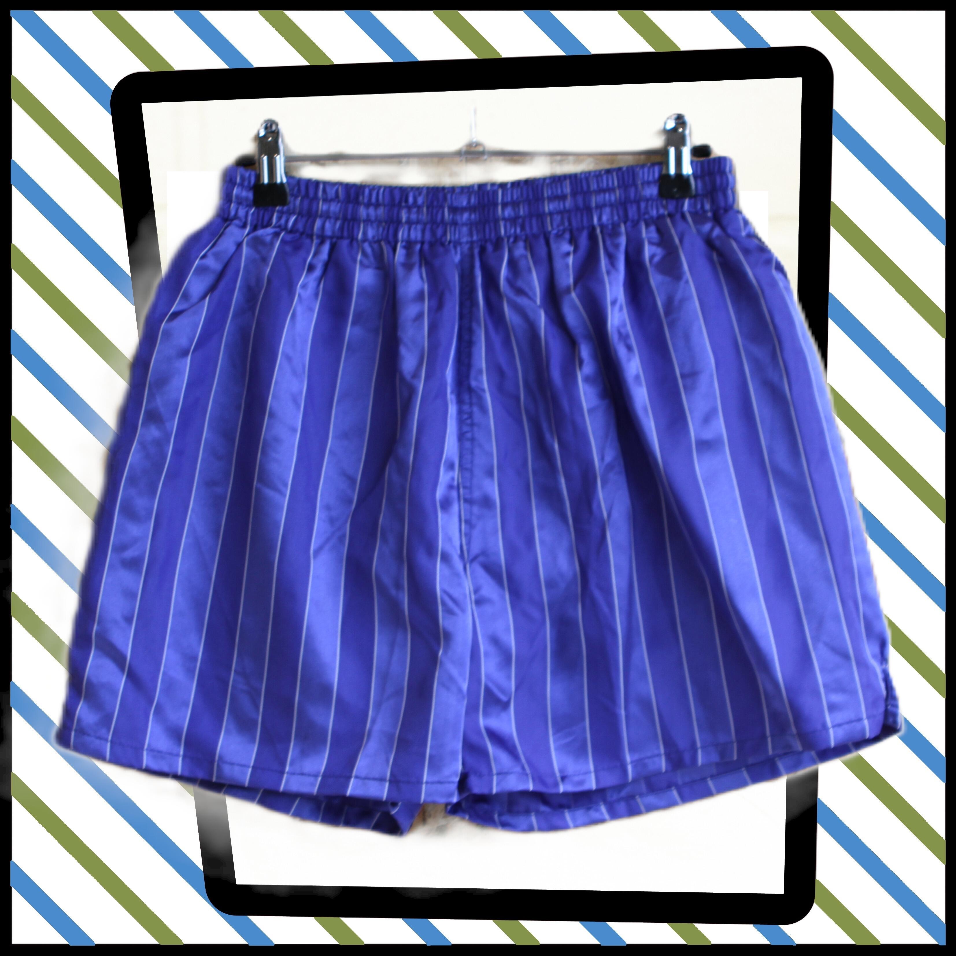 cool vintage silky football shorts by rodeo - front view