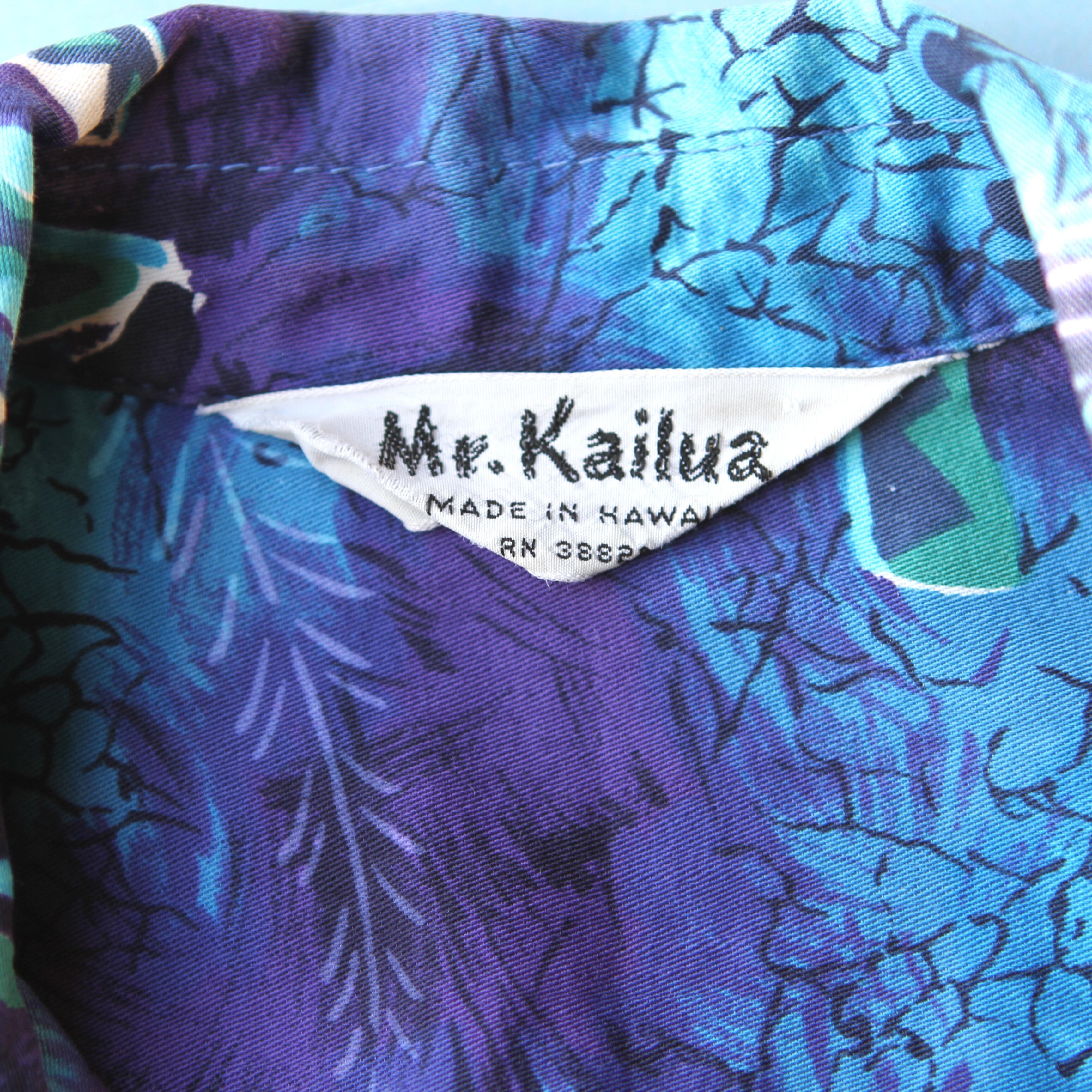amazing original vintage 60s Mr. Kailua Hawaiian shirt label