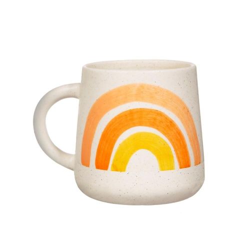 Rainbow mug with hand painted rainbow front