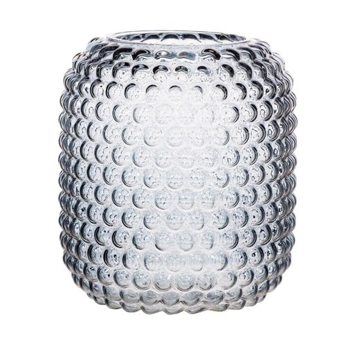 Grey bobbly glass flower vase