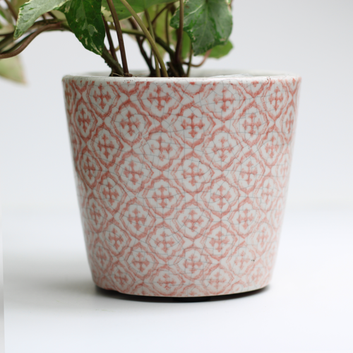 terracotta mini plant pot with a rustic vintage style glaze