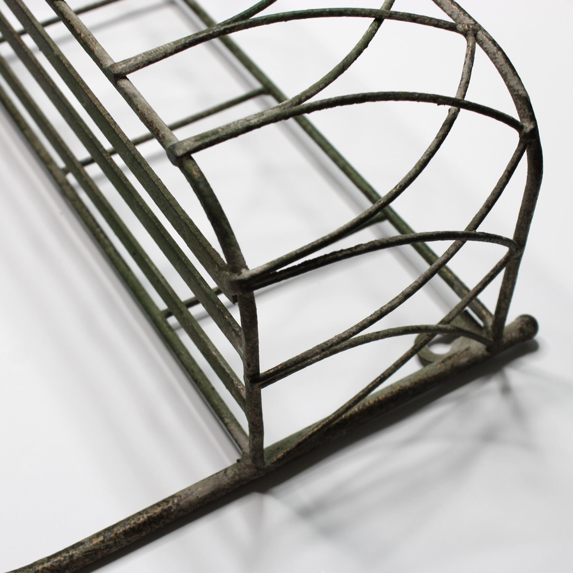 closeup of rustic coat rack focusing on the finish from the side