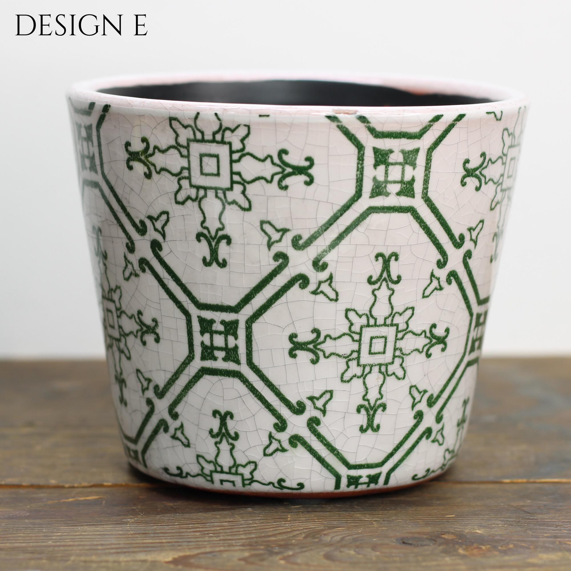 Handcrafted green glazed terracotta plant pot design e