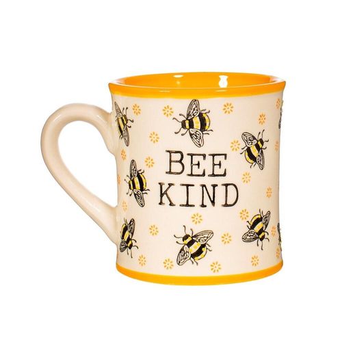 Bee kind yellow mug front