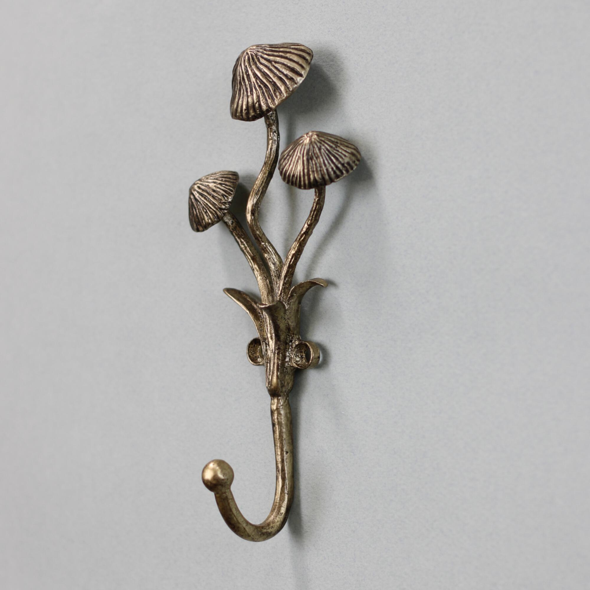 Mushroom wall hook viewed from the side