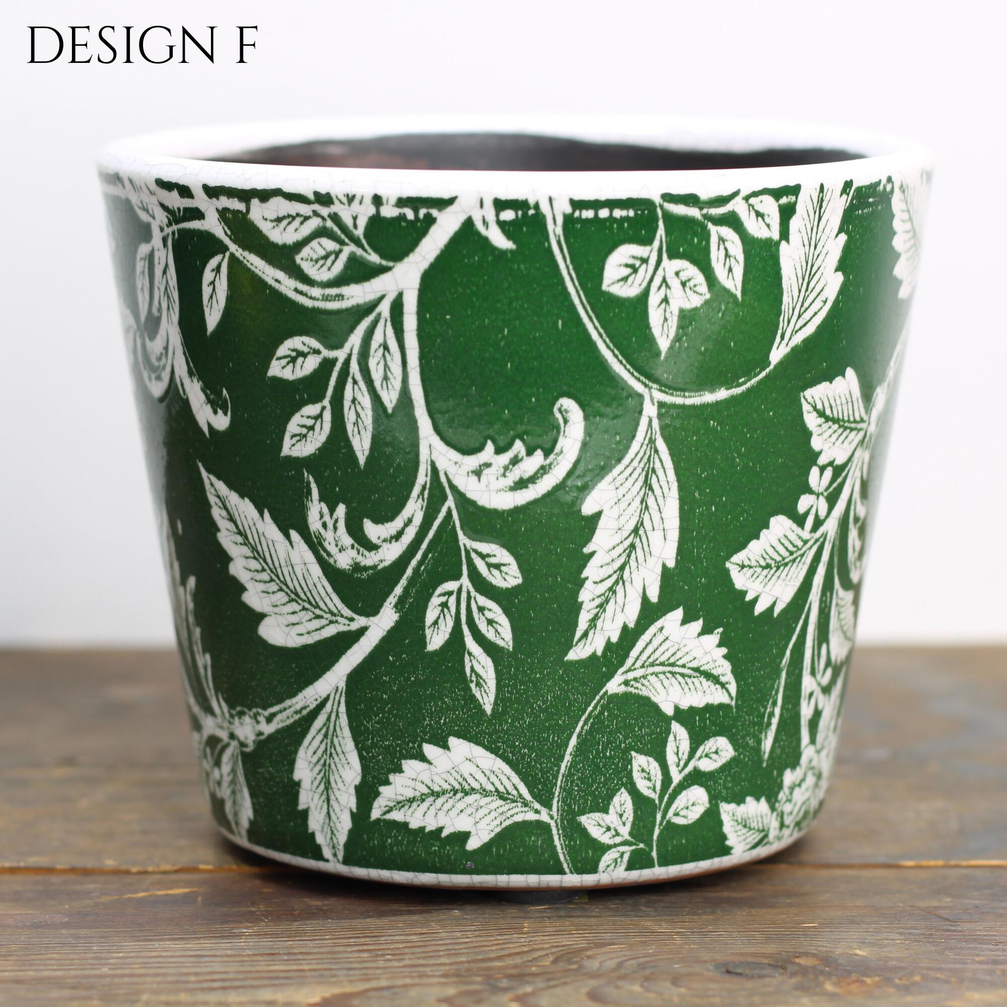Handcrafted green glazed terracotta plant pot design f