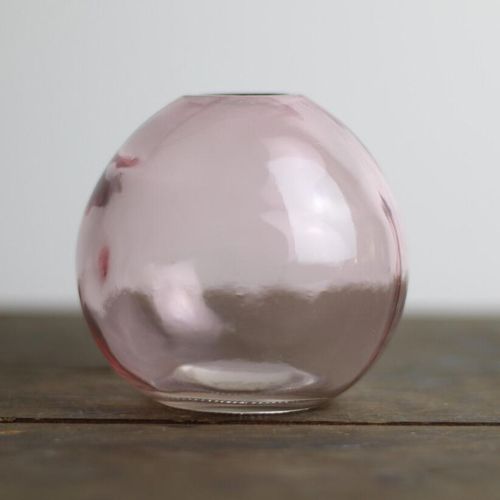 Lavender coloured glass globe small bud vase