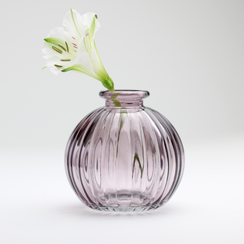 round glass bud vase
