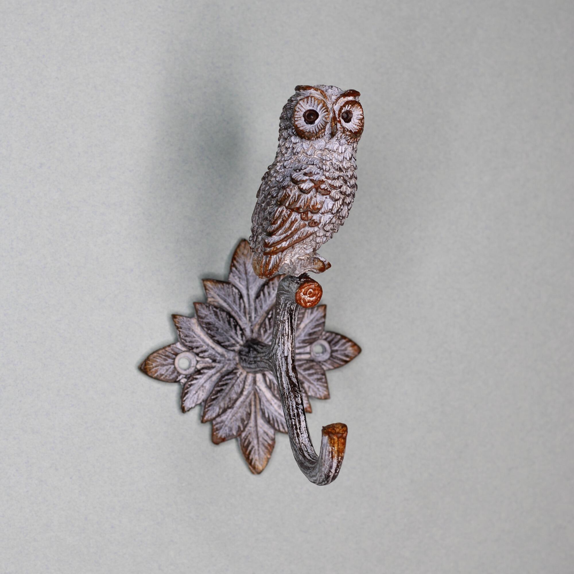 Antique white owl hook angled top