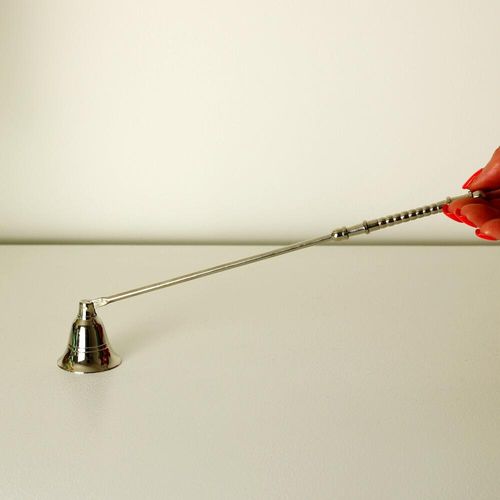 Candle snuffer chrome finish with bell-shaped extinguisher